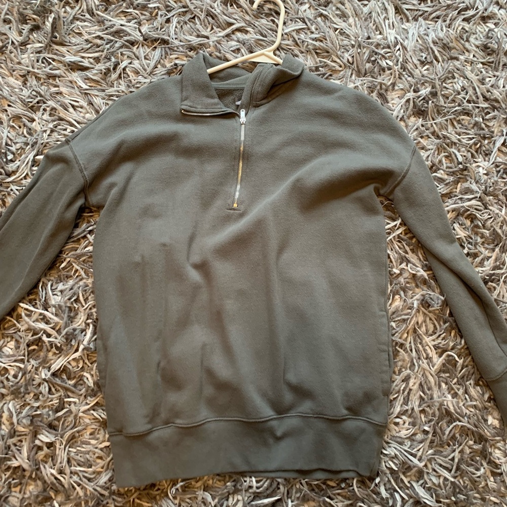 Aerie quarter zip sweatshirt green